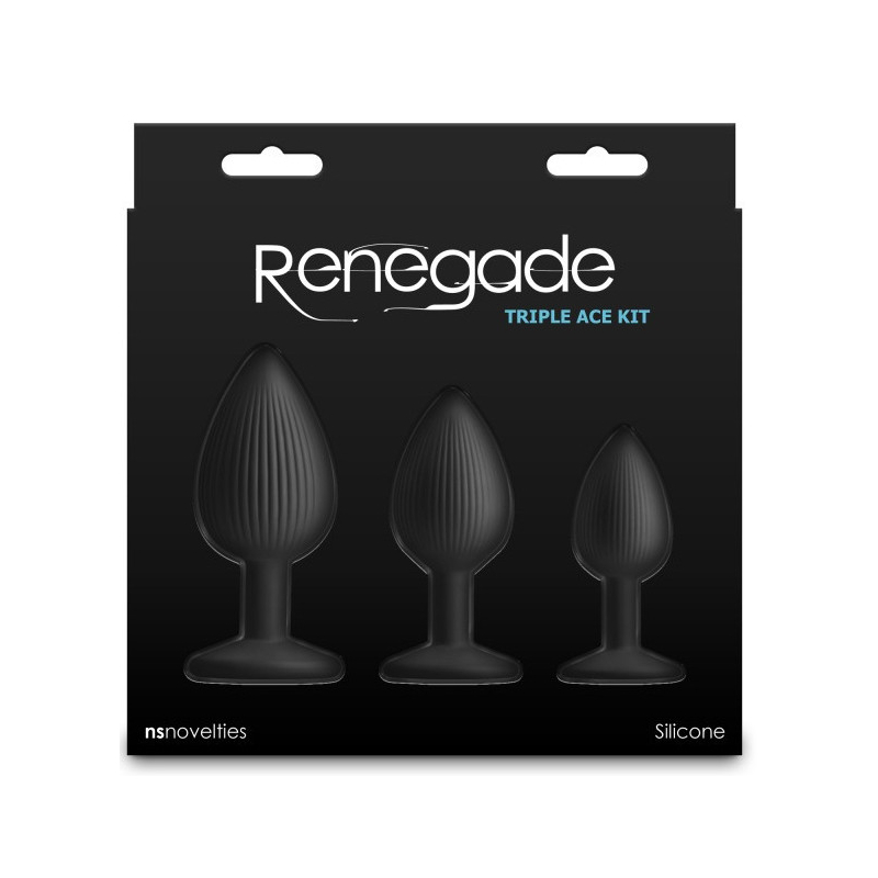 lot de 3 plugs triple ace noirs 3