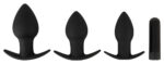 lot de 3 plugs vibrants silibutt noirs
