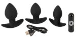 lot de 3 plugs vibrants silibutt noirs 7