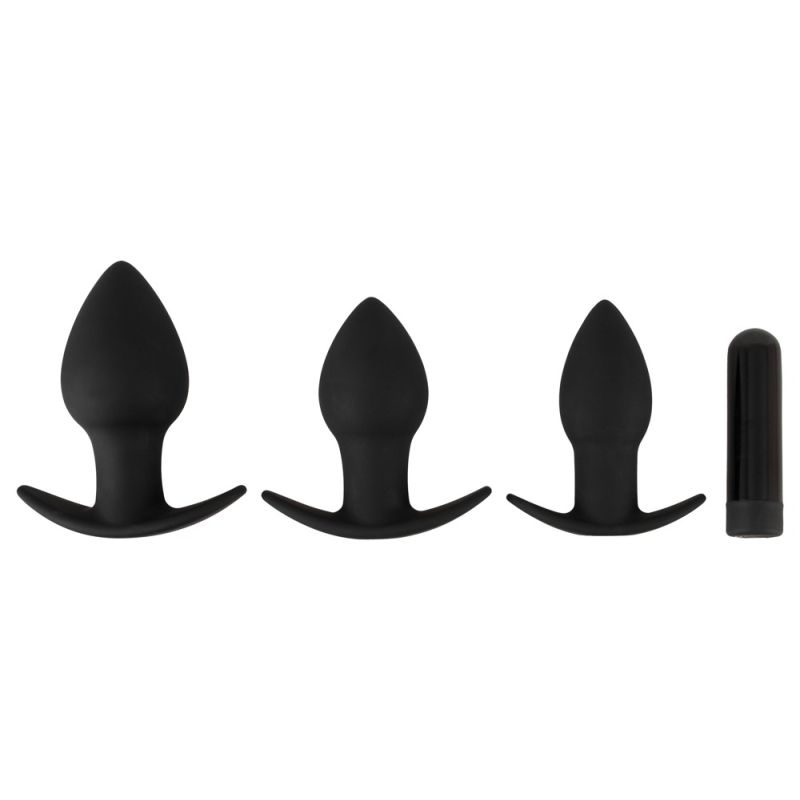 lot de 3 plugs vibrants silibutt noirs