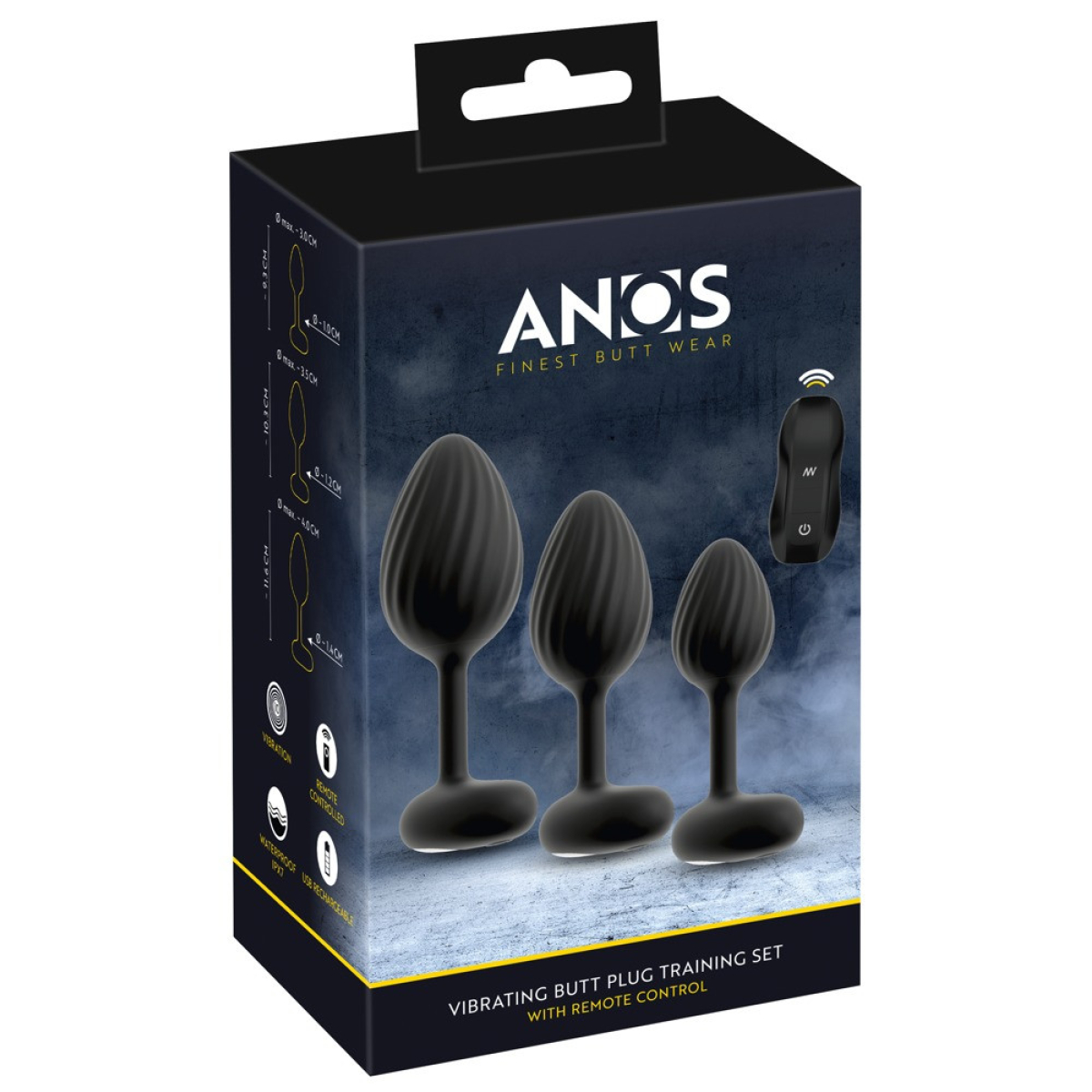 lot de 3 plugs vibrants vrillass noirs 10 vibrations 1