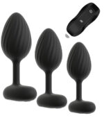 lot de 3 plugs vibrants vrillass noirs 10 vibrations