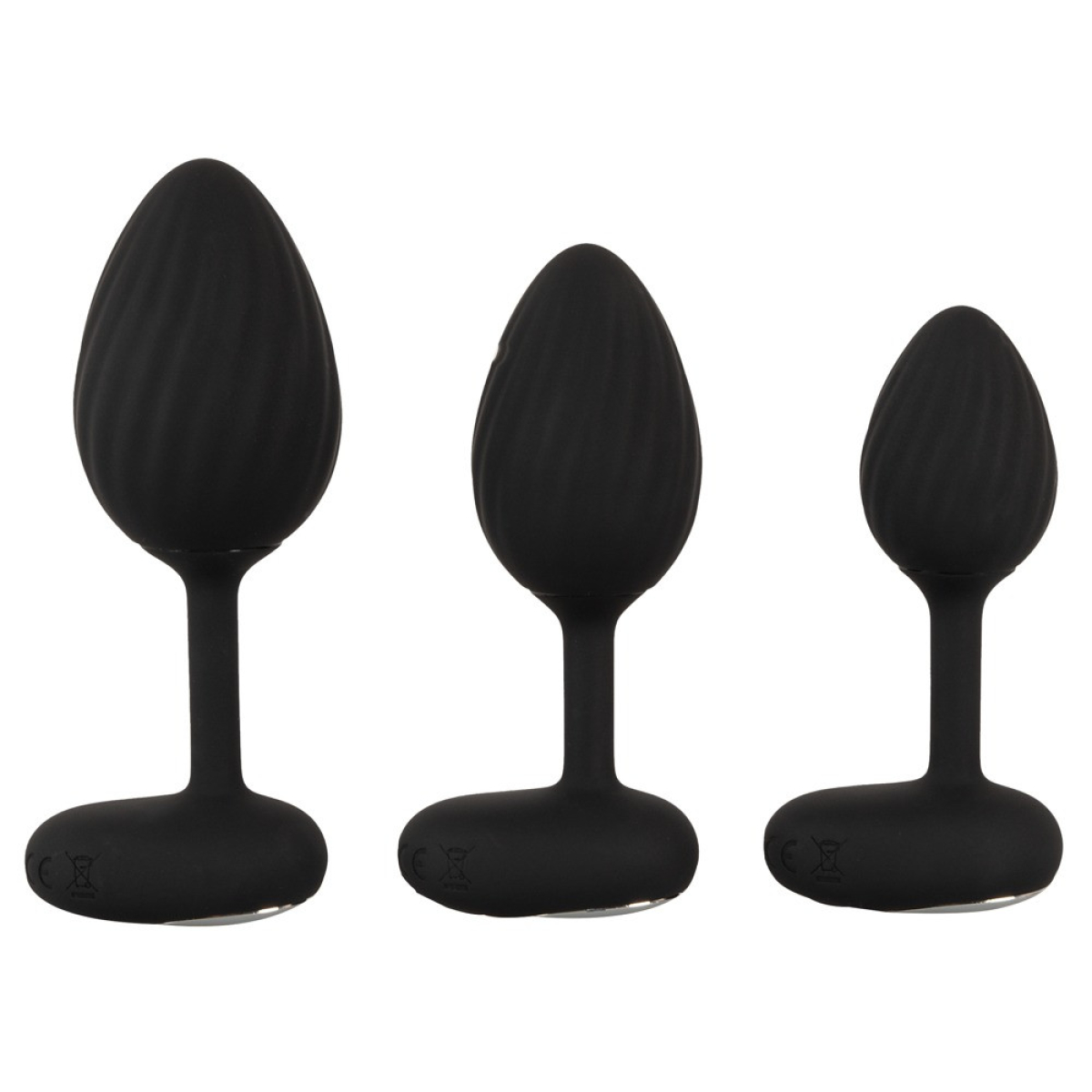 lot de 3 plugs vibrants vrillass noirs 10 vibrations 2