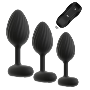 lot de 3 plugs vibrants vrillass noirs 10 vibrations