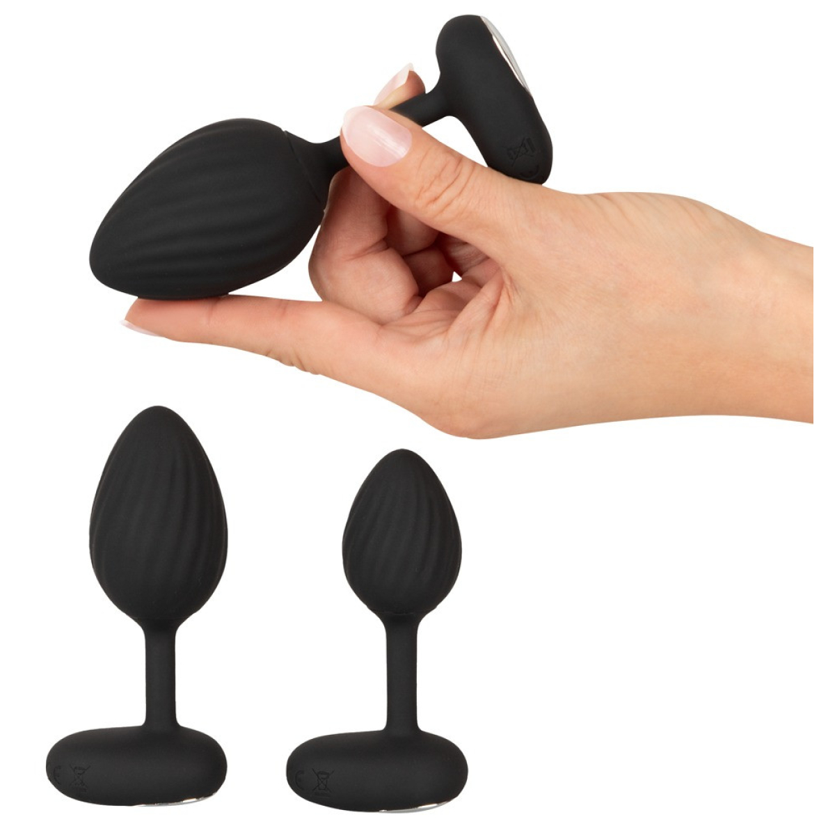 lot de 3 plugs vibrants vrillass noirs 10 vibrations 6