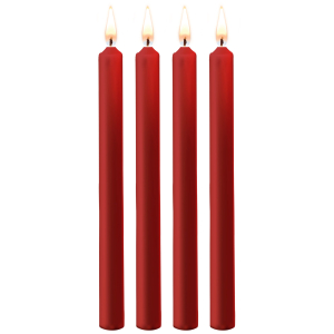 lot de 4 bougies teasing wax rouge scaled