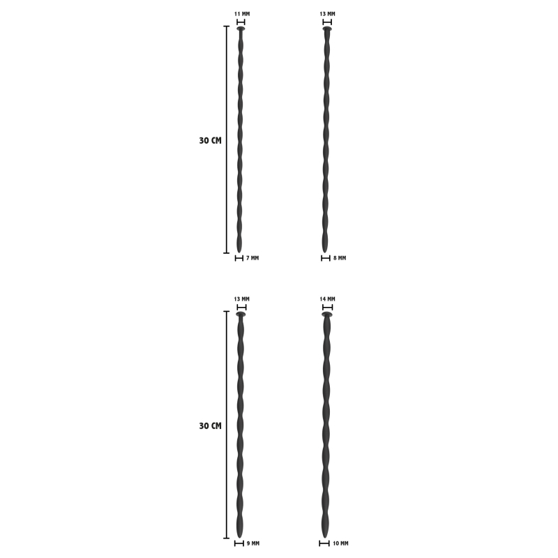 lot de 4 tiges d uretre advanced dilator 30 cm diametre 7 a 10mm 2