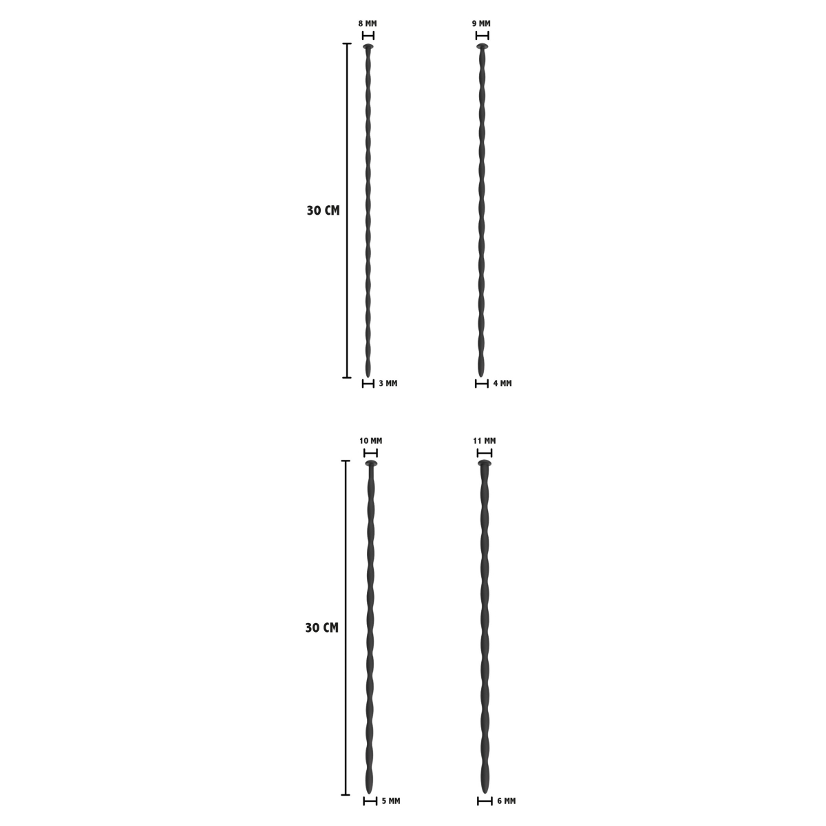 lot de 4 tiges d uretre starter set 30 cm diametre 3 a 6mm 2