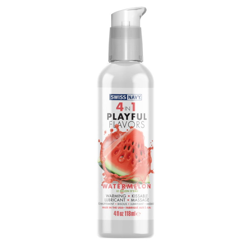 lubrifiant aromatise 4 en 1 playful flavors pasteque 118ml