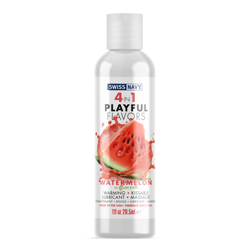 lubrifiant aromatise 4 en 1 playful flavors pasteque 30ml