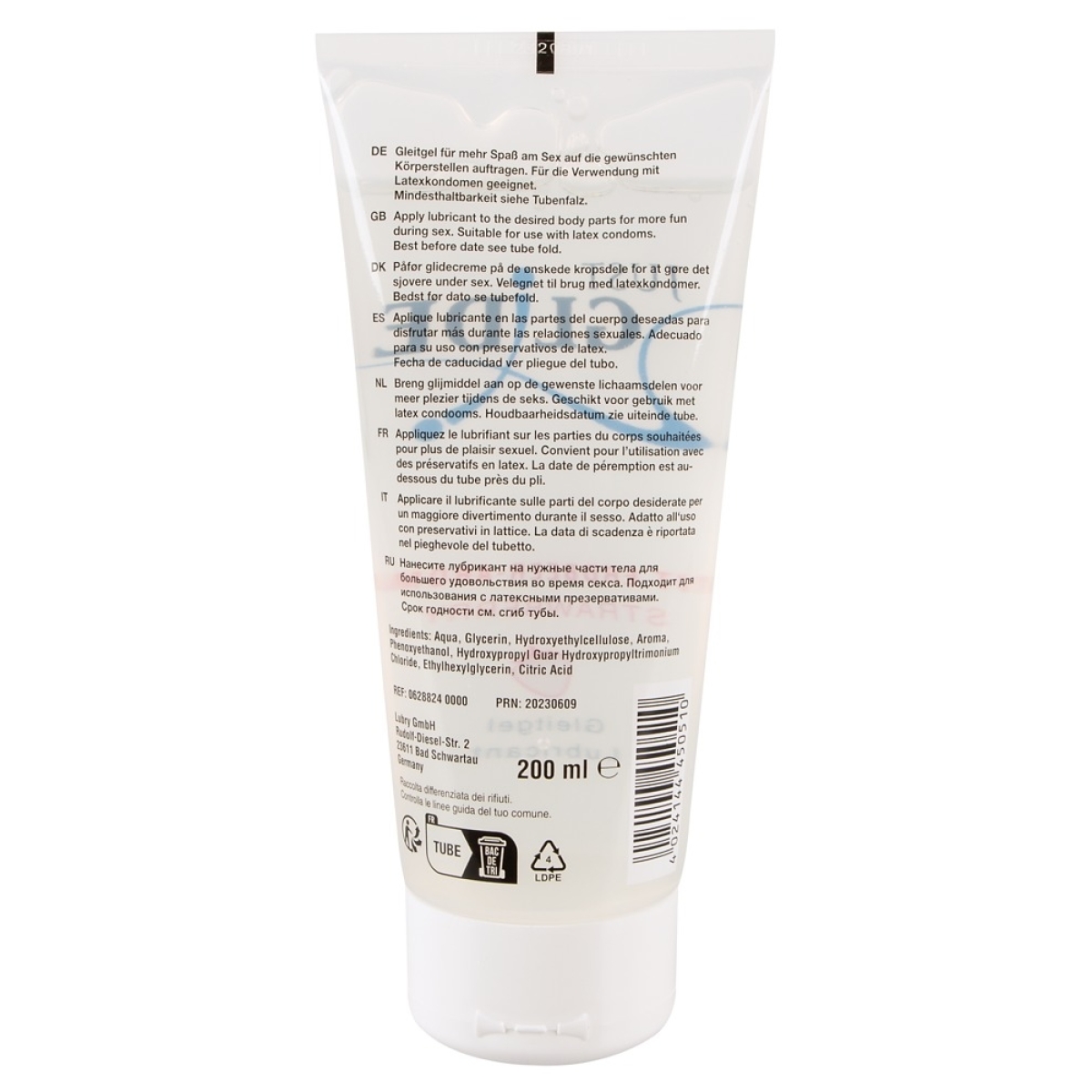 lubrifiant aromatise fraise just glide 200ml 1