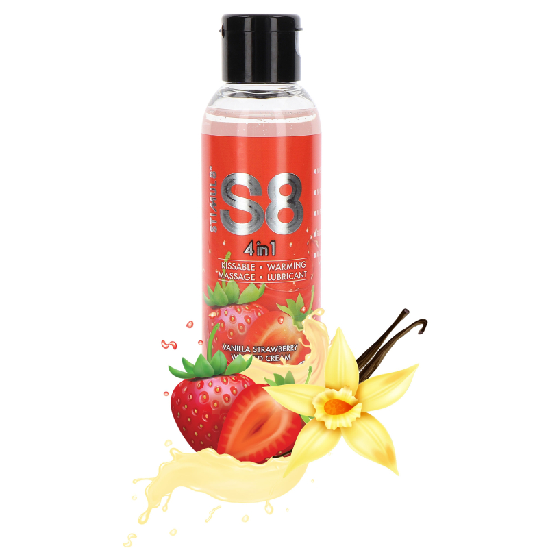 lubrifiant comestible fraise vanille 4in1 s8 125ml 1