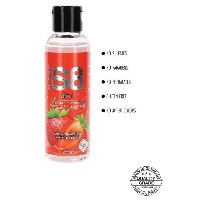 lubrifiant comestible fraise vanille 4in1 s8 125ml 2