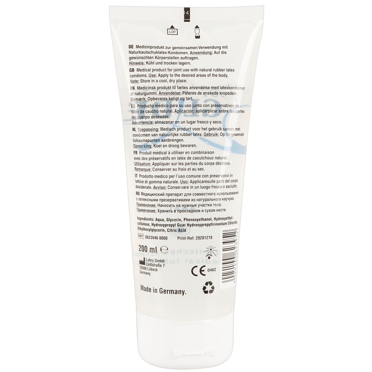 lubrifiant eau anal just glide 200ml 1