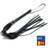 martinet brins en cuir noir 69cm manche en bois