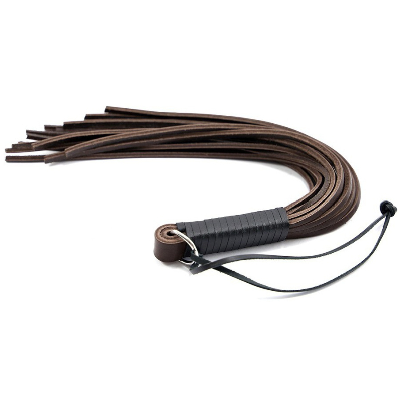 martinet en cuir handy whip marron