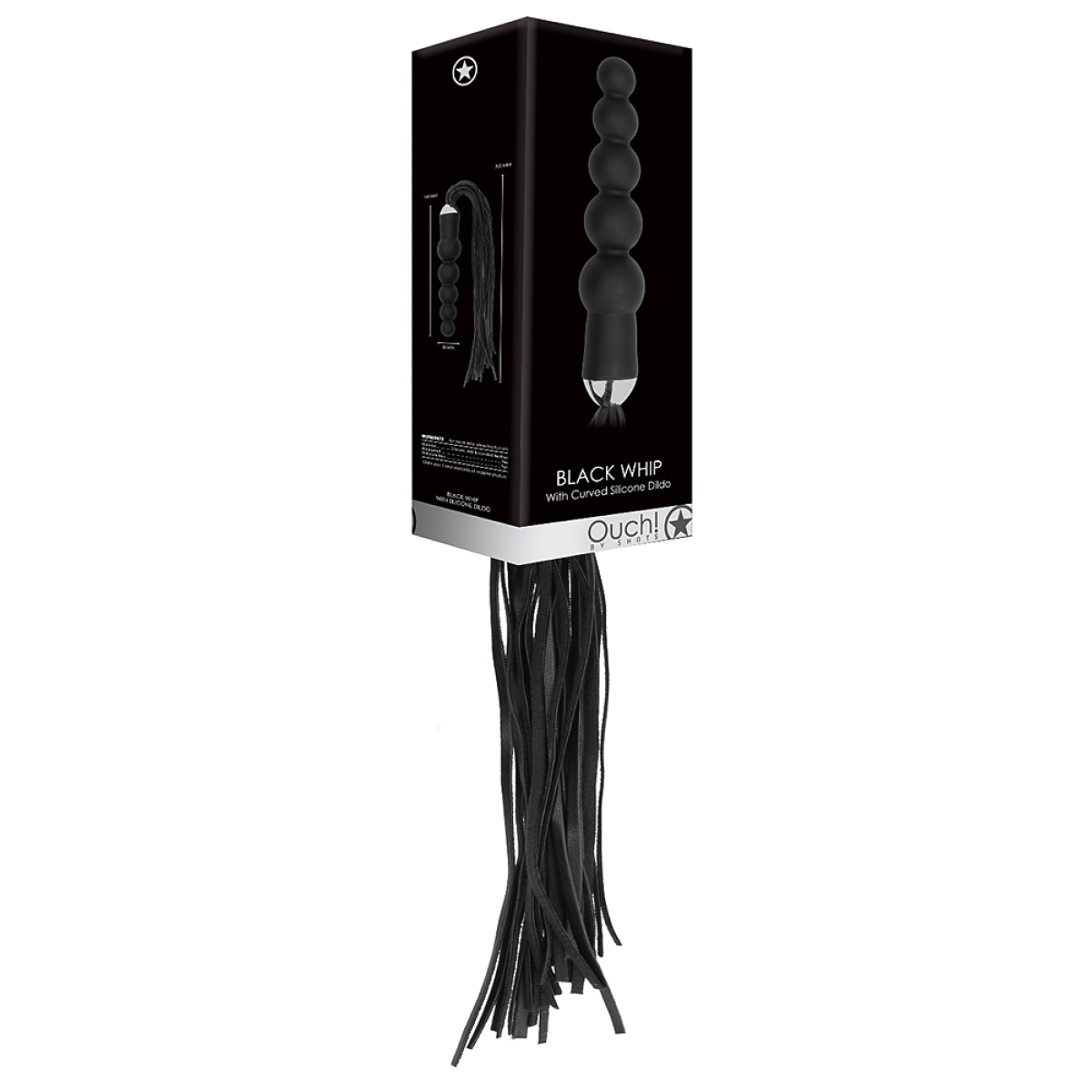 martinet gode black whip beads 15 x 4 cm 1