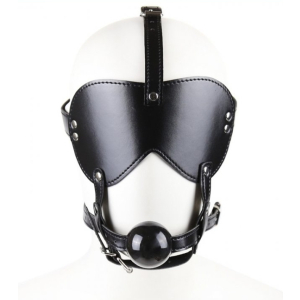 masque avec baillon boule gag bling noir