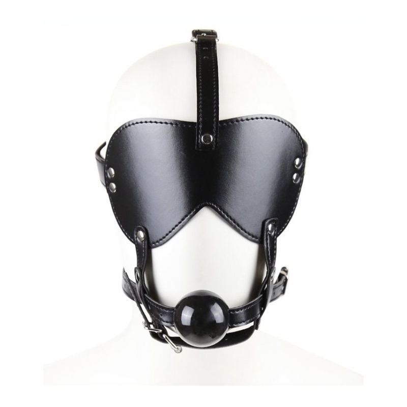 masque avec baillon boule gag bling noir
