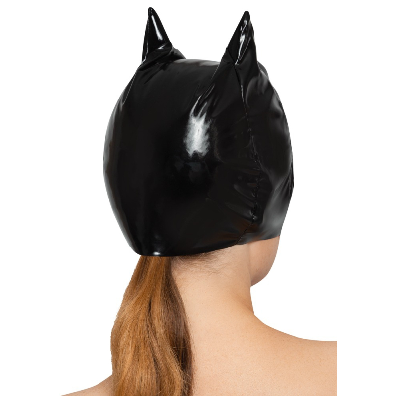 masque chat en vinyle cat mask noir 1