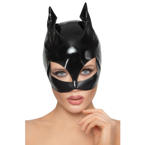 masque chat en vinyle cat mask noir