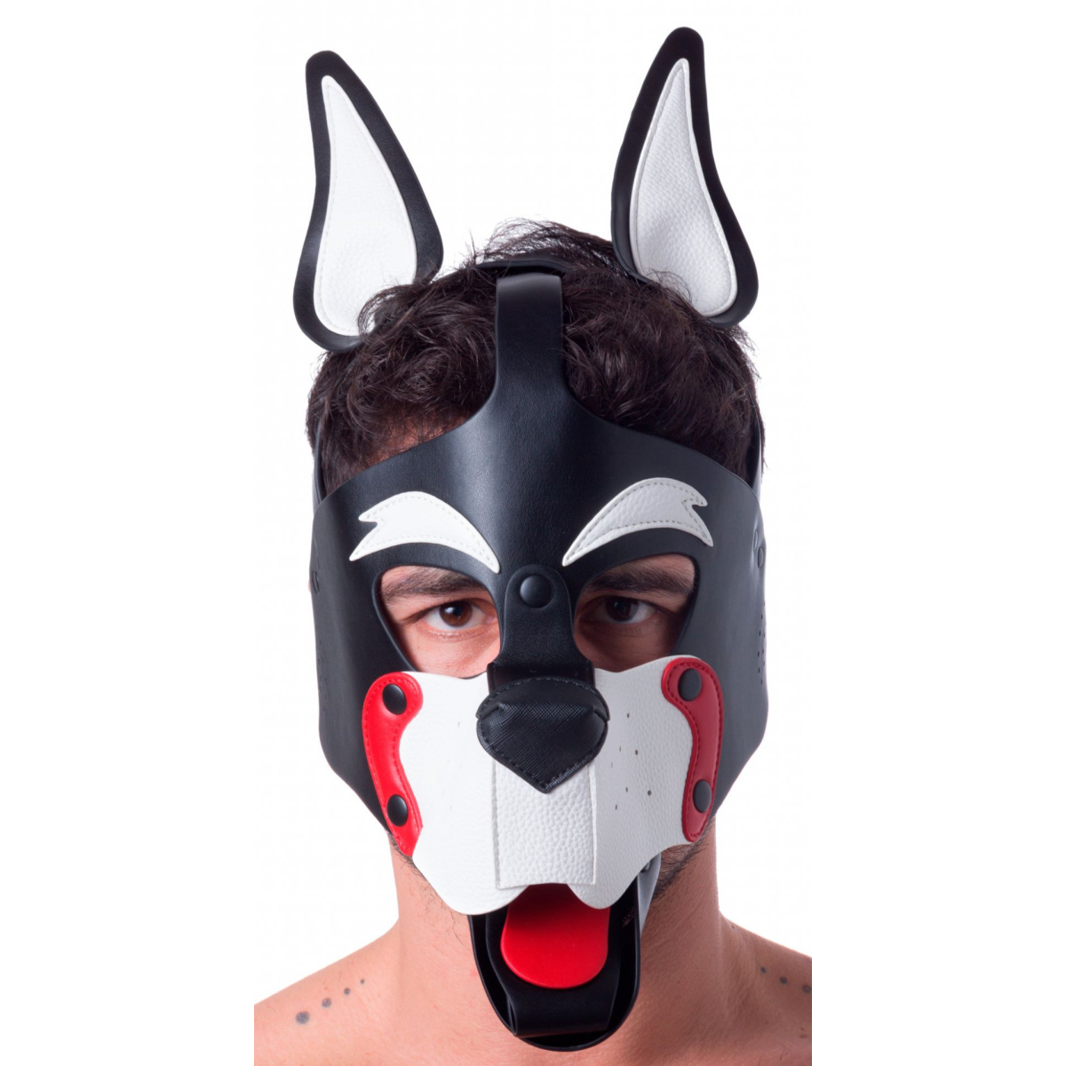 masque puppy 665 blanc et rouge