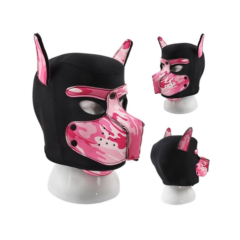 masque puppy neoprene dog on noir camouflage rose 1