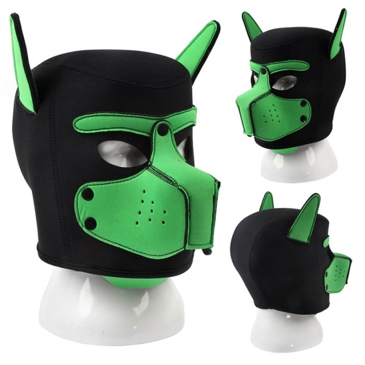 masque puppy neoprene dog on noir vert 1