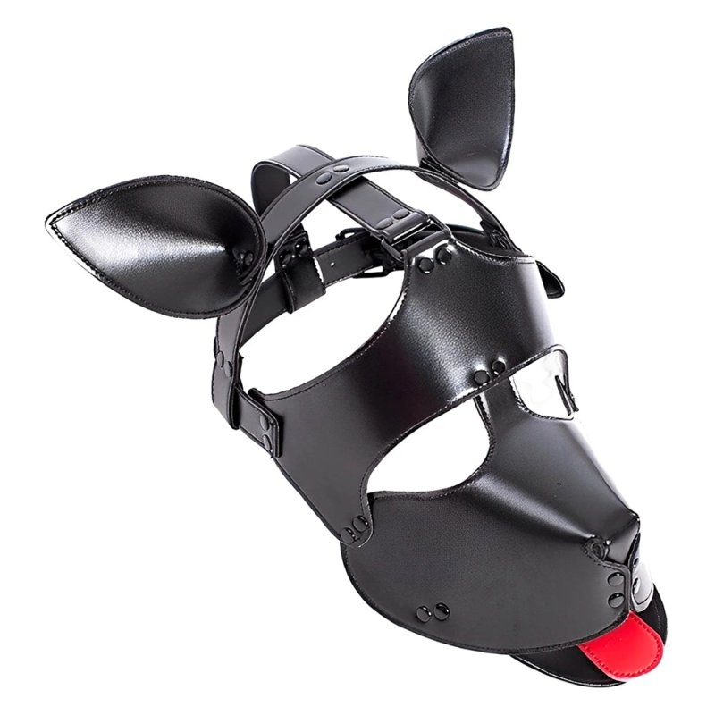 masque tete de chien dog fun noir 1