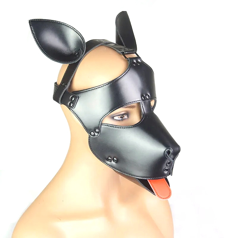 masque tete de chien dog fun noir 2