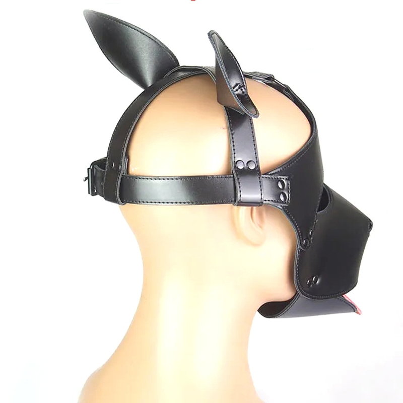 masque tete de chien dog fun noir 5