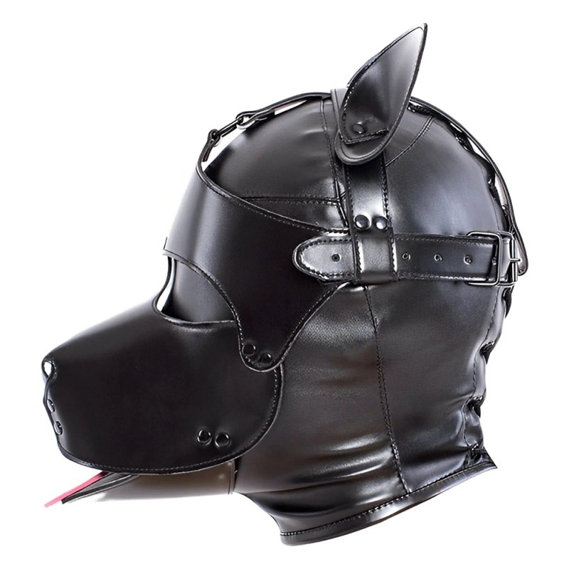 masque tete de chien dog fun noir 8