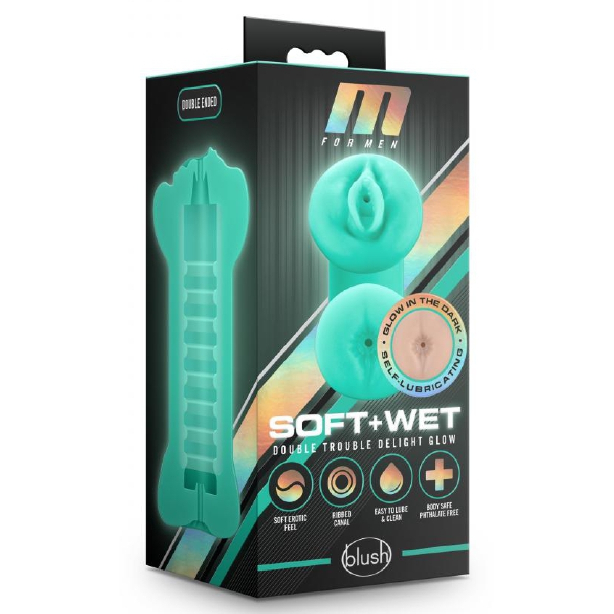 masturbateur double delight glow phosphorescent vagin anus 1