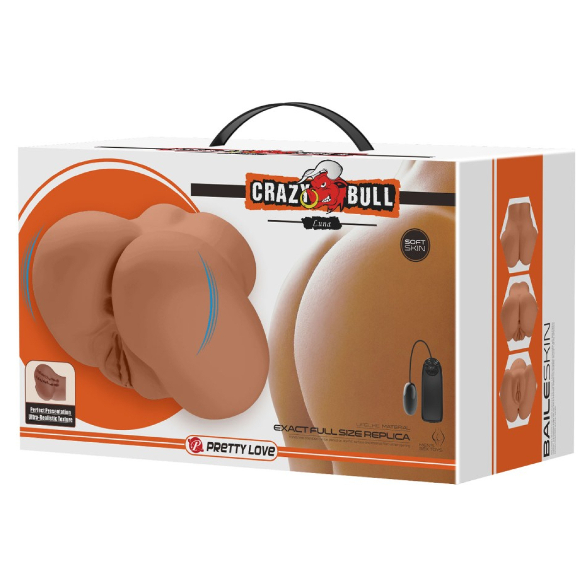 masturbateur fessier vibrant crazy bull luna marron 1