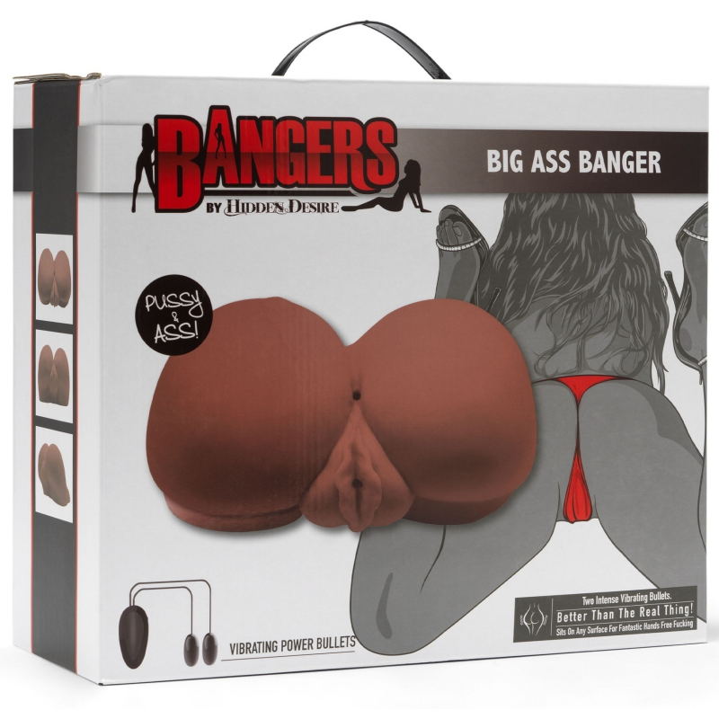 masturbateur realiste vibrant big ass 2 entrees marron 1