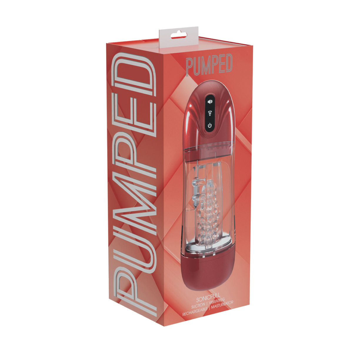 masturbateur sonicpull vibrations et succion rouge 1
