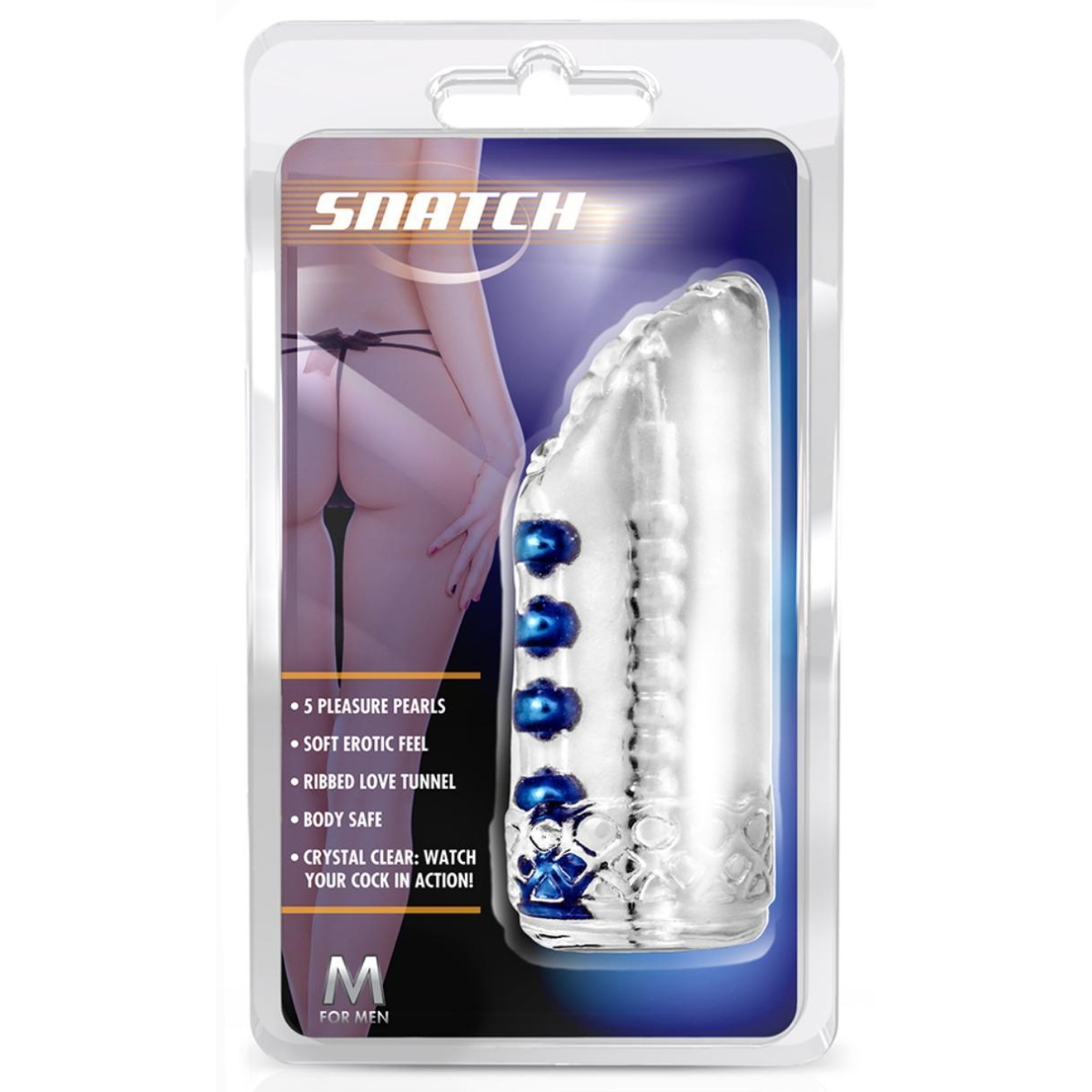 masturbateur souple snatch transparent bleu 1