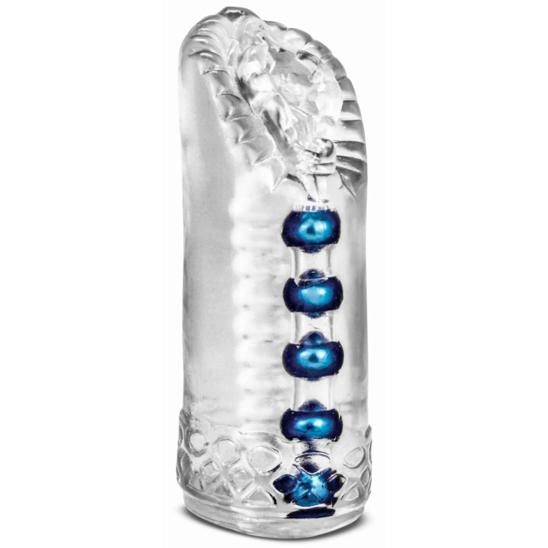 masturbateur souple snatch transparent bleu