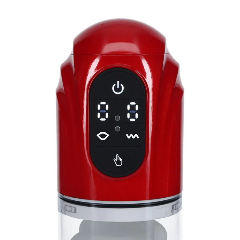 masturbateur technothrust vibrations et succion rouge 3