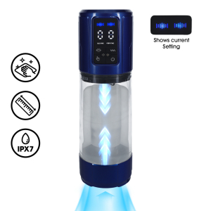 masturbateur ultralift vibrations et succion bleu