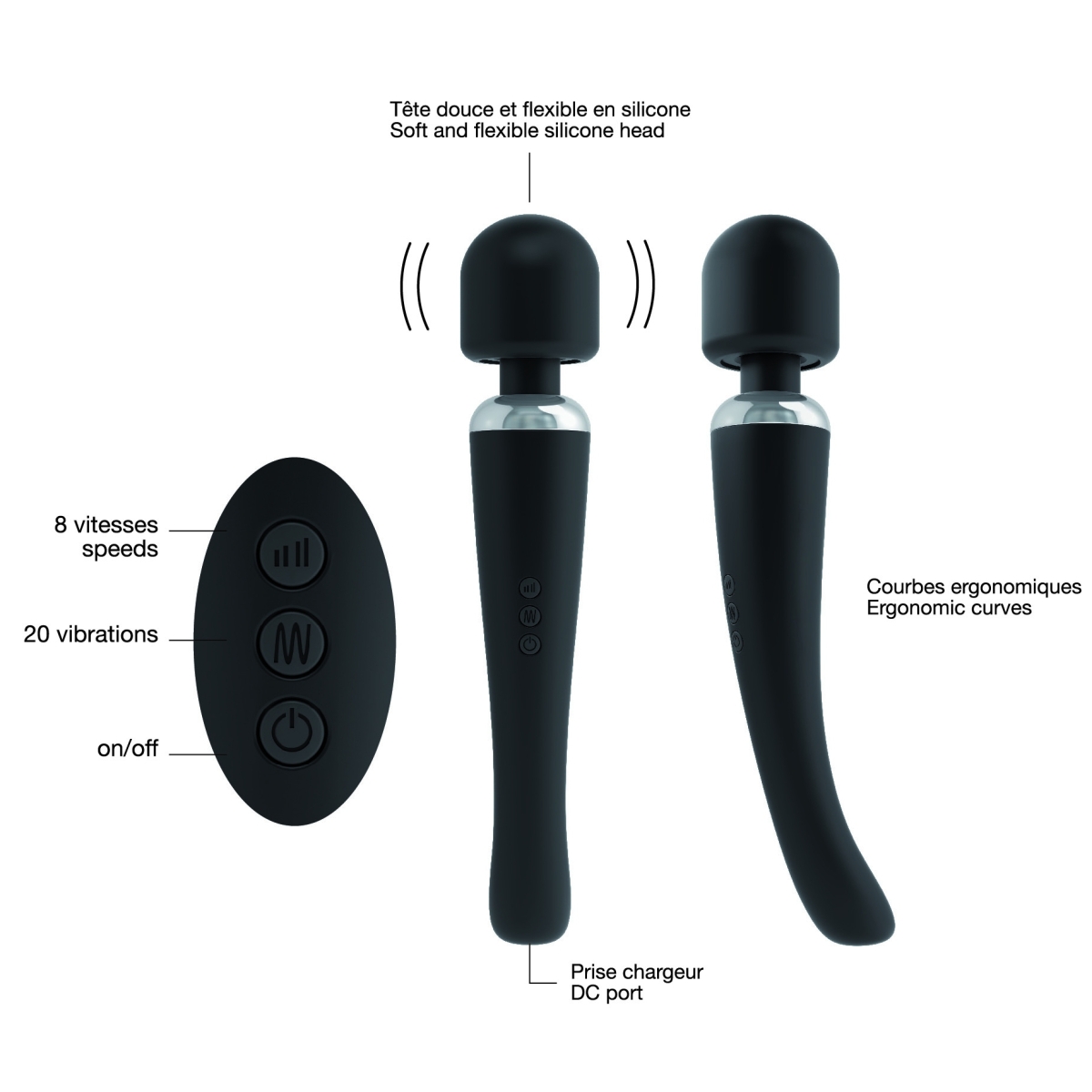 megawand dorcel tete 55mm noir 9