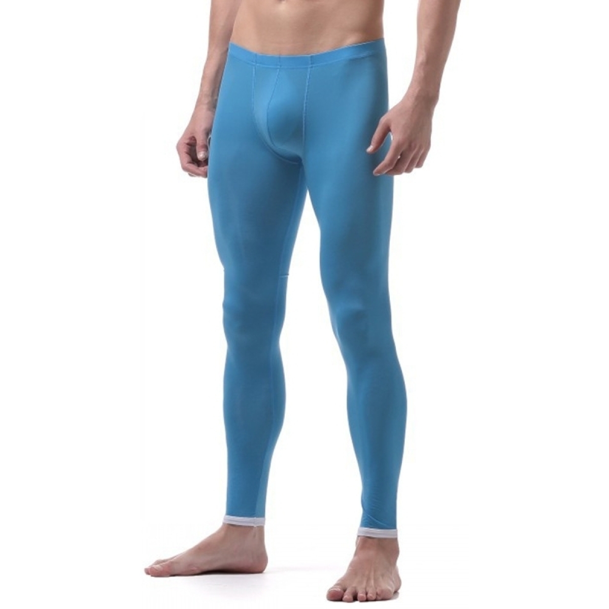 men ice silk pajama pants soft underwears blue 1