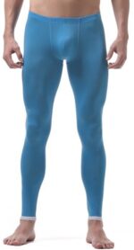 men ice silk pajama pants soft underwears blue