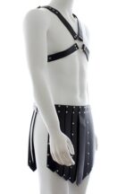 men s faux leather chest shorts bondage 1
