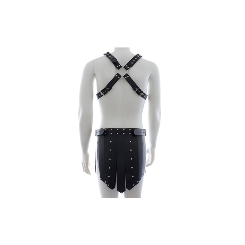 men s faux leather chest shorts bondage 2