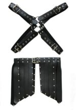 men s faux leather chest shorts bondage 3