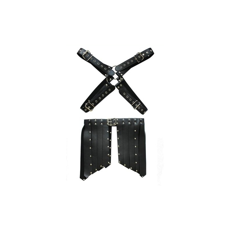men s faux leather chest shorts bondage 3