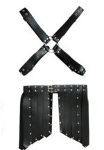 men s faux leather chest shorts bondage 4