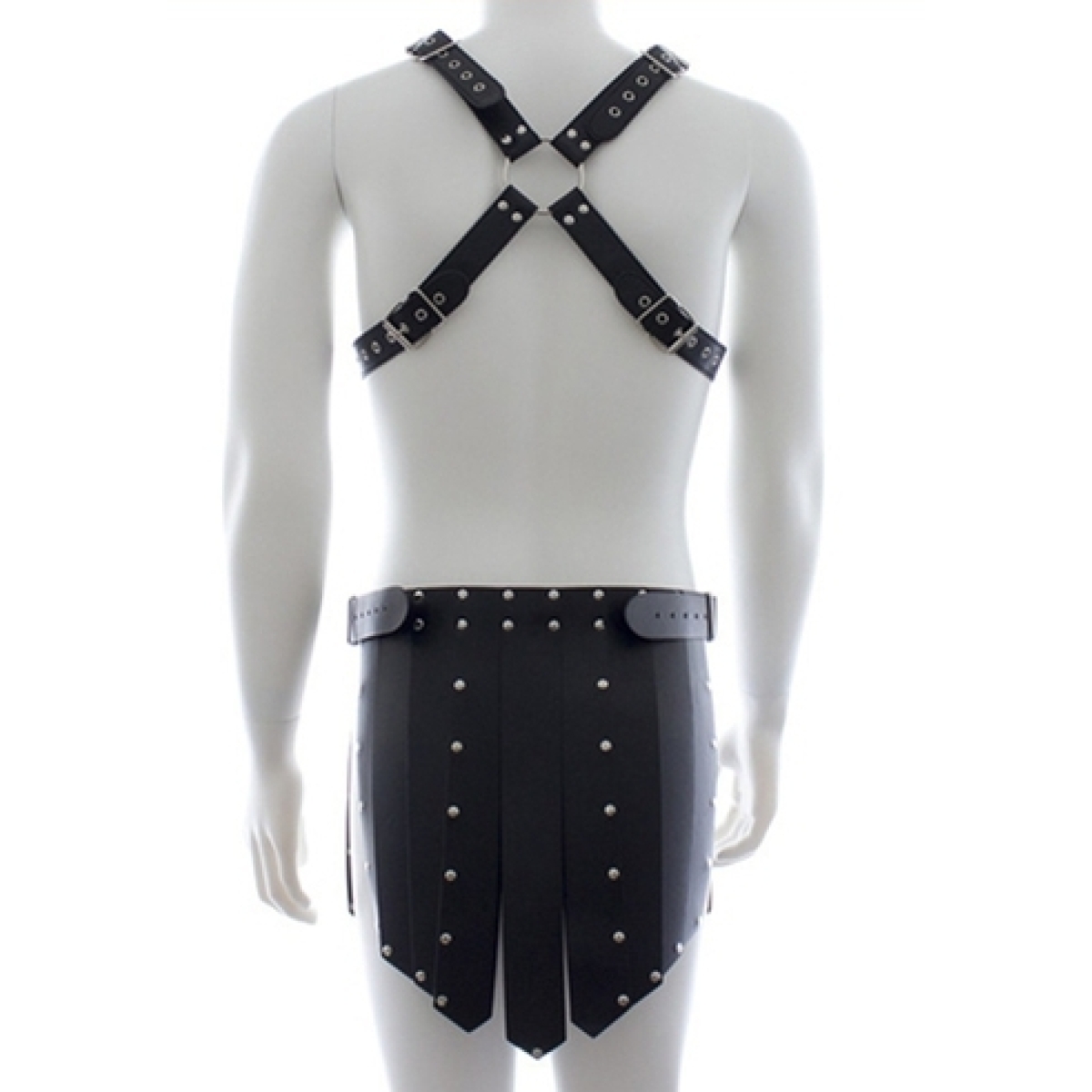 men s faux leather chest shorts bondage 8