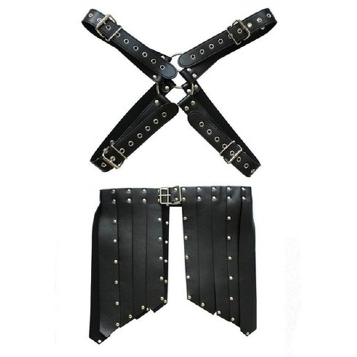 men s faux leather chest shorts bondage 9